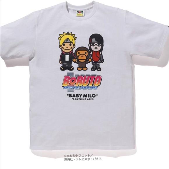 Bape Boruto x Baby Milo #2 White Tee Size L - Picture 4 of 4